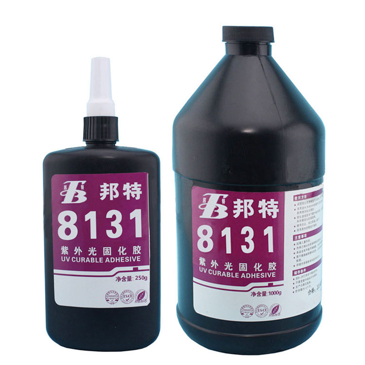 广研UV胶，金属粘接塑料单组份粘接透明紫外光固化胶水，8131铝材质和PC,PVC粘接剂